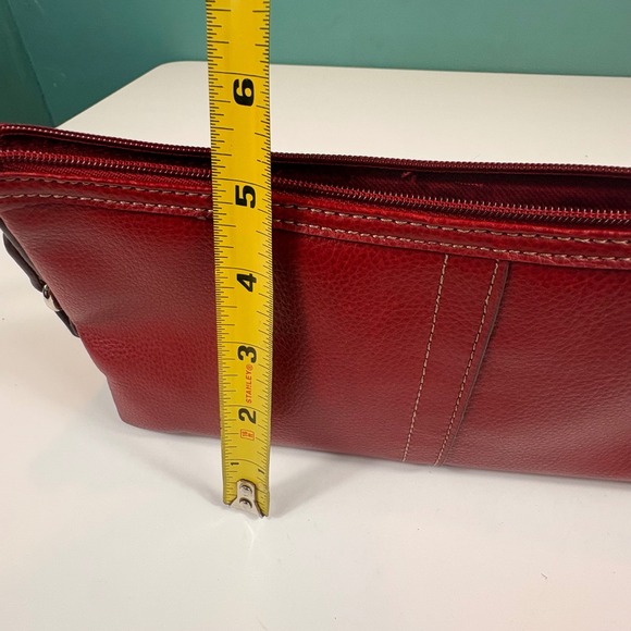 Vintage Rolfs Brand Red Leather Shoulder Bag Small Hobo Purse Classic Style - Picture 10 of 12